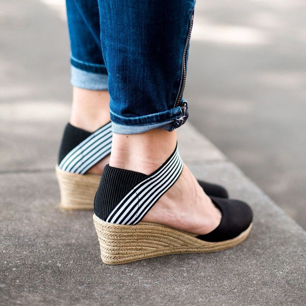 Black & White Striped Wedges